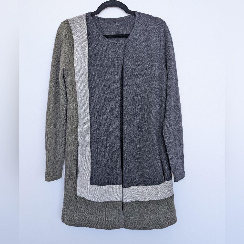 360 Cashmere Valeria Long Cardigan Cashmere Wool Blend Sz S/M Single Button